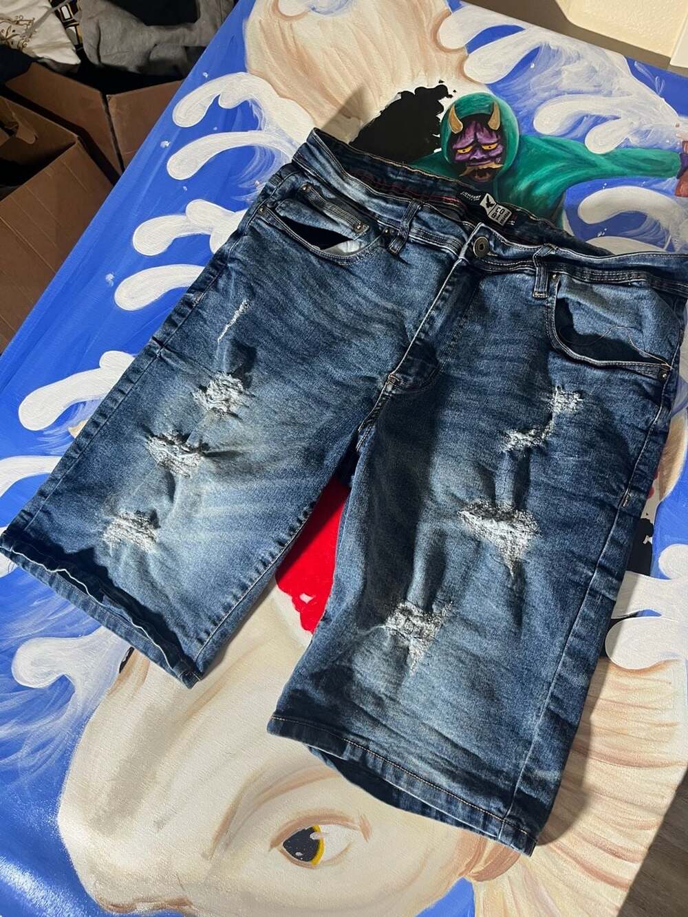 Company Eighty One Distressed Denim Shorts Size 34